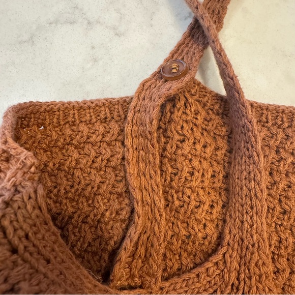 Z Supply Tay Crochet Tank Teakwood Boho Button Front Crop S - Picture 7 of 9